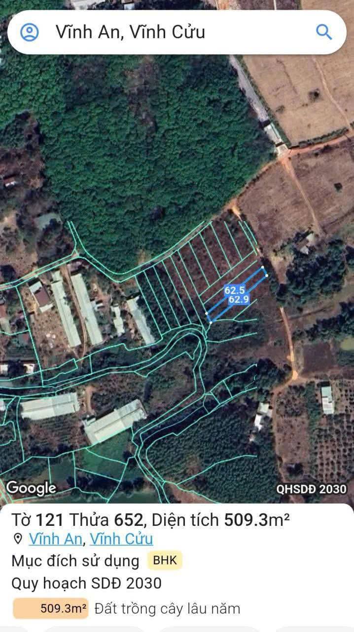 Đất nền 500m² mặt tiền đường ở kp7, Vĩnh An - Giá tốt cho nhà đầu tư!