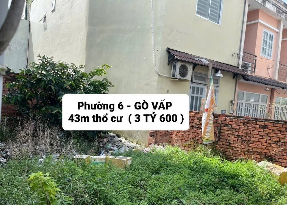 Đất nền Gò Vấp 43m² giá 3.6 tỷ - Cơ hội đầu tư hấp dẫn!