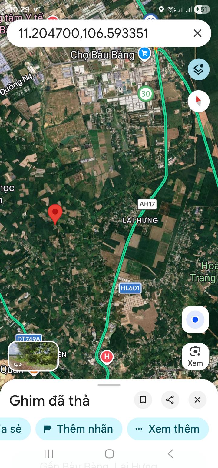 Đất nền Lai Hưng Bàu Bàng 1806m² giá 3 tỷ - Mặt tiền đường nhựa DH 611!