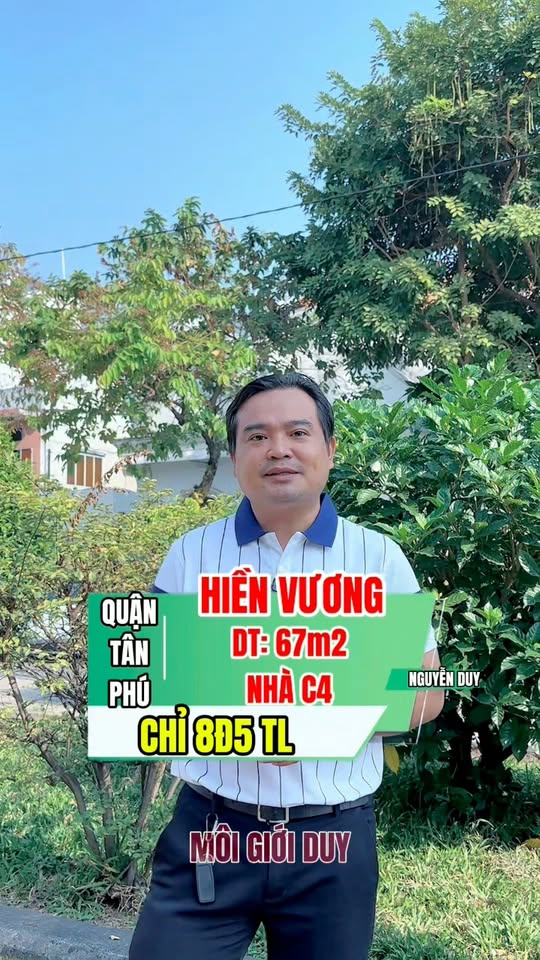 Nhà mặt tiền Hiền Vương, Quận Tân Phú, 67m² - Giá thỏa thuận, view công viên!