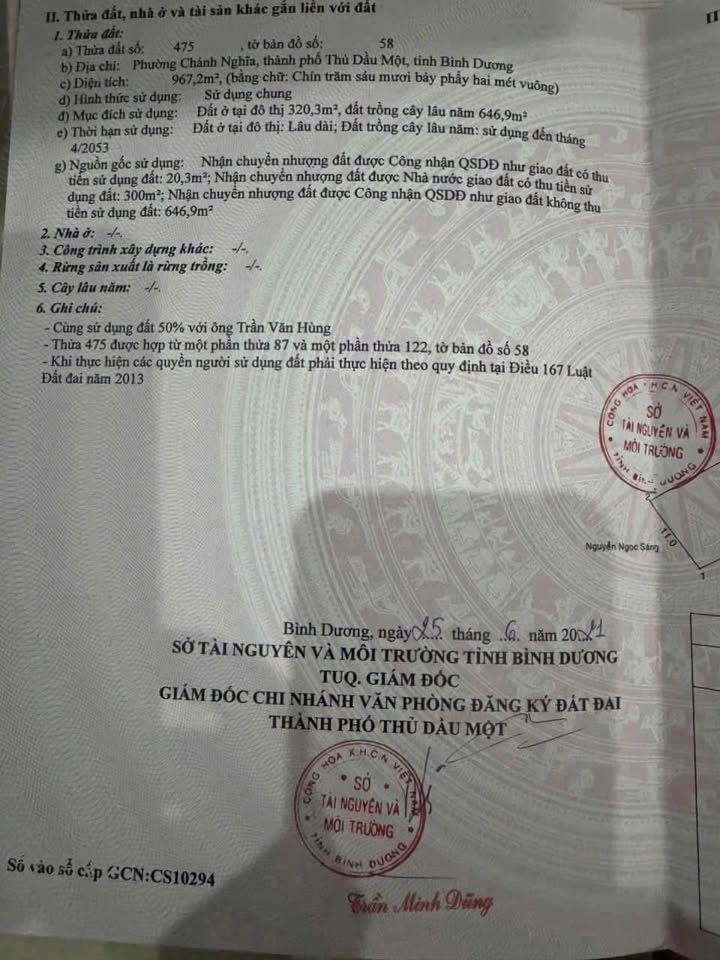 Đất thổ cư Chánh Nghĩa, Thủ Dầu Một 967m² giá 9.3 tỷ - Cơ hội đầu tư tốt!