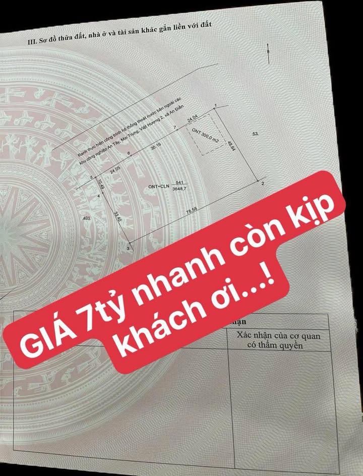 Đất Farm Phường An Điền Bến Cát 3.648,7m² giá 7 tỷ - Khu vườn nghỉ dưỡng lý tưởng!