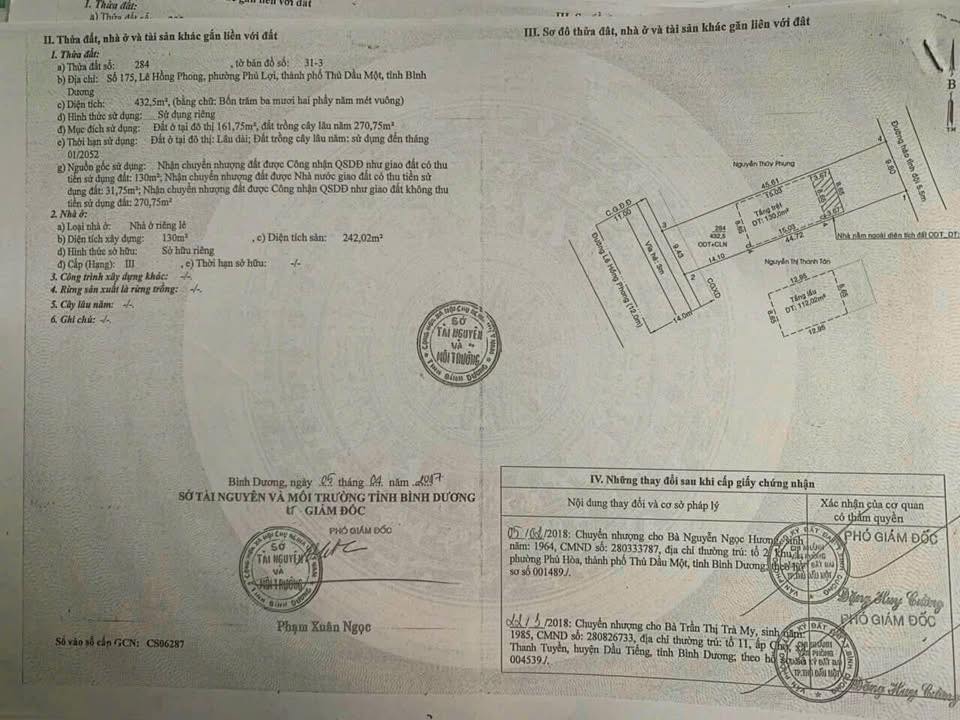 Đất mặt tiền Lê Hồng Phong, Phú Lợi, 432m² giá 22 tỷ - Cơ hội đầu tư hấp dẫn!