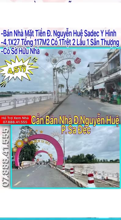 Nhà mặt tiền Nguyễn Huệ - Sa Đéc 117m² giá 4.5 tỷ - Cơ hội vàng không thể bỏ lỡ!