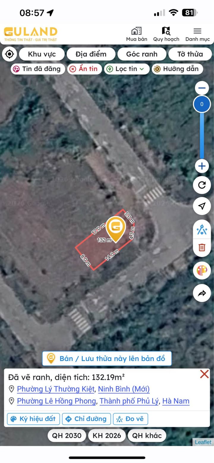 Đất nền KDC Tây Phù Vân, 132m², giá chỉ 4.75 tỷ - Đầu tư sinh lời ngay!