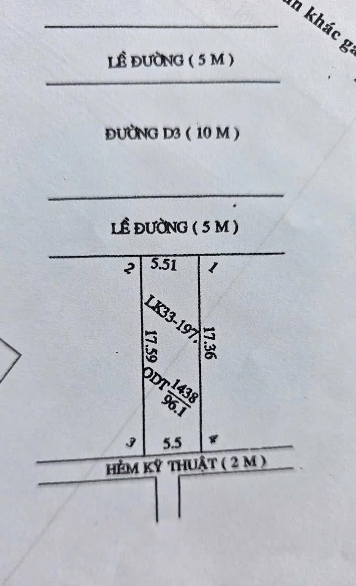 Đất nền 197 Đường D 3, Quận Cái Răng, 96m² giá 4.368 tỷ - Cơ hội đầu tư hấp dẫn!