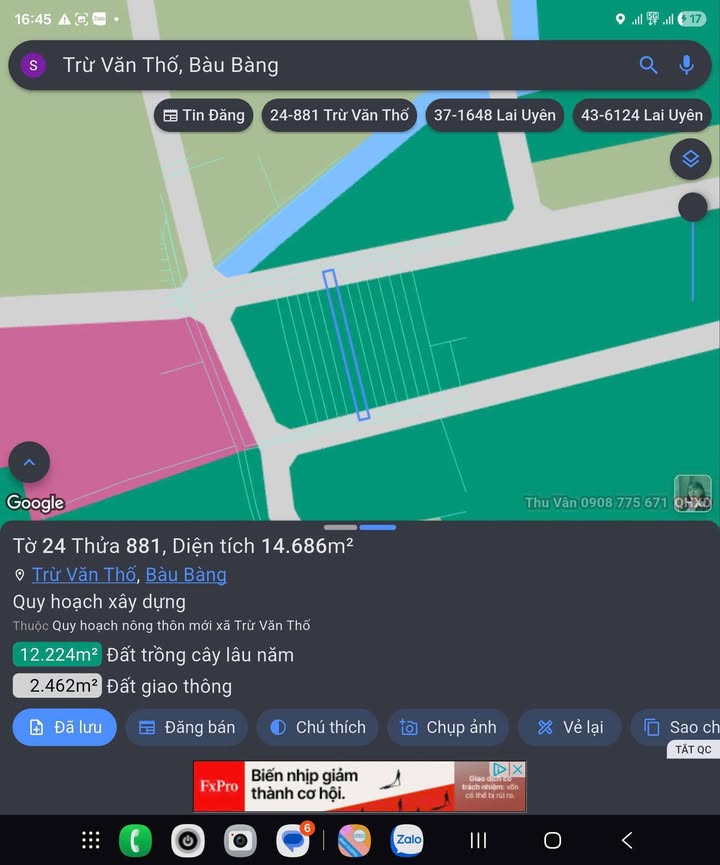 Đất nền 1500m² Xã Trừ Văn Thố - Giá chỉ 1.25 tỷ, Sổ hồng chính chủ!