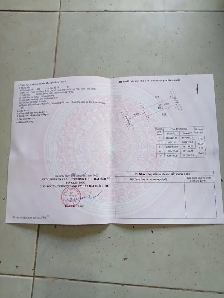 Đất nền mặt tiền 5m tại Quỳnh Hoa, Thái Bình - Chỉ 1 tỷ, cơ hội đầu tư tuyệt vời!