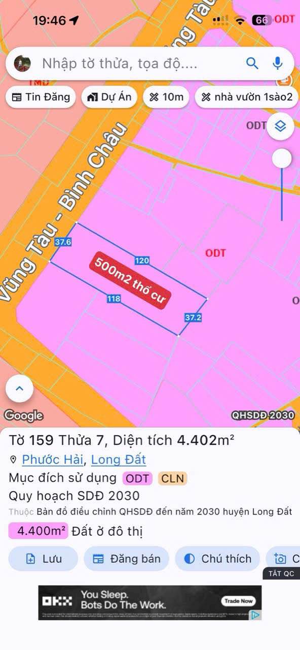 Đất dự án ven biển Phước Hải 4400m² giá 44 tỷ - Cơ hội đầu tư sinh lợi ngay!