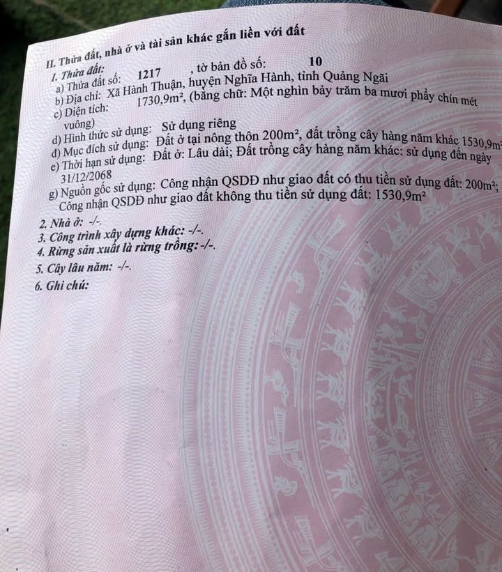 Đất Farm Xã Hành Thuận 1700m² giá 1.1 tỷ - Cơ hội đầu tư hấp dẫn!