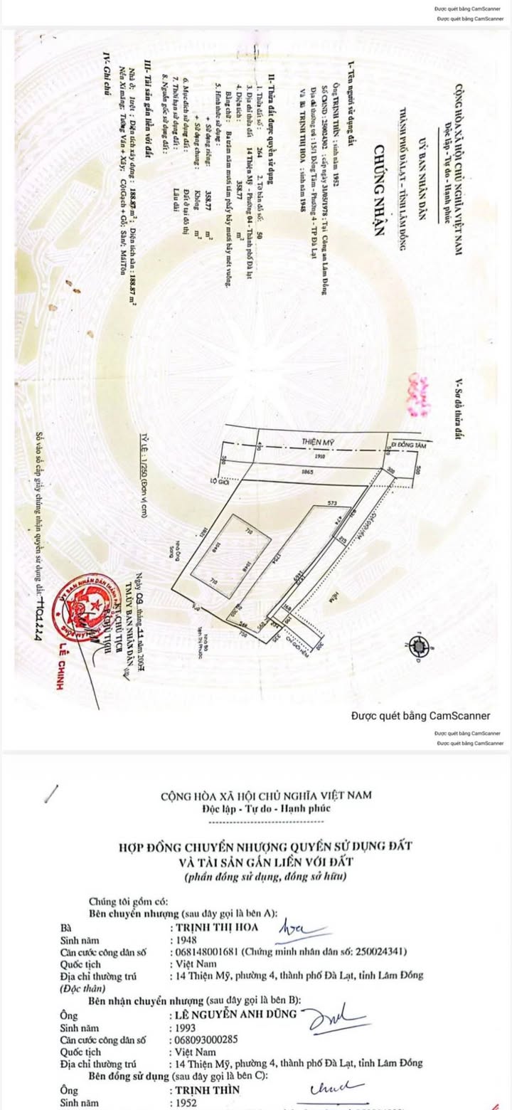 Đất nền 2 mặt đường Thiện Mỹ Đà Lạt 358m² giá 23.27 tỷ - Đầu tư sinh lời ngay!