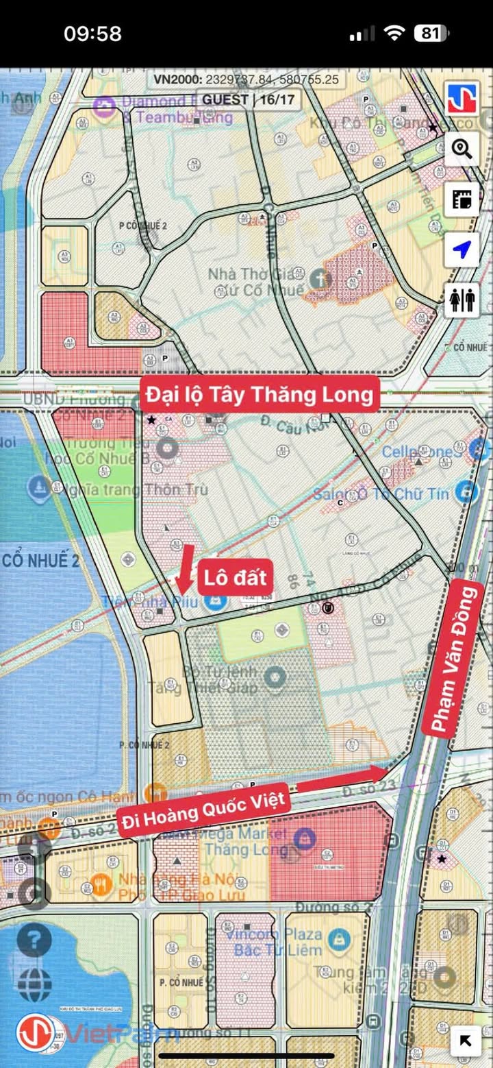 Lô đất mặt đường Phạm Văn Đồng, Cổ Nhuế 62m² - Tiềm năng sinh lời cao!