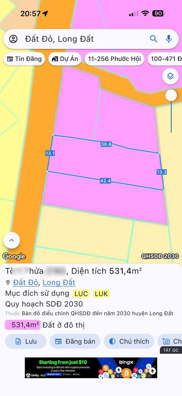 Đất nền Đất Đỏ, Bà Rịa - Vũng Tàu 531m² giá 1 tỷ - Đầu tư sinh lời ngay!