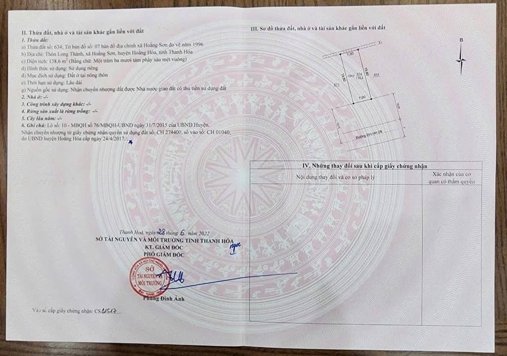 Đất nền thôn Long Thành, Hoằng Sơn, 138.6m² - Đường rộng thông thoáng!