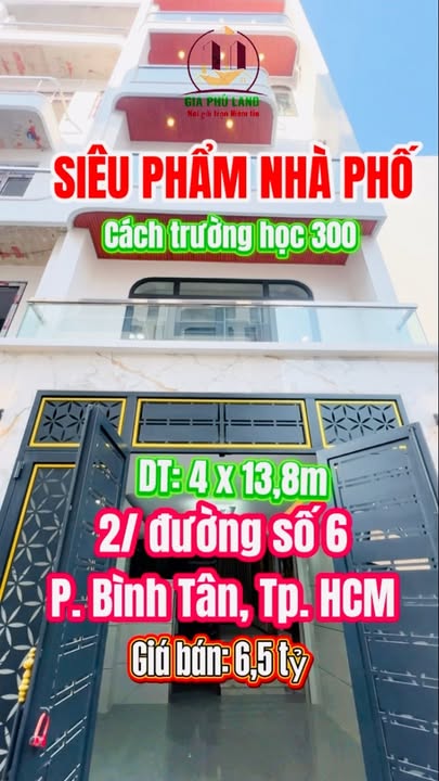 Nhà phố 1/ đường số 6, P. Bình Tân, 55m² giá 6.5 tỷ - Chính chủ bán gấp!