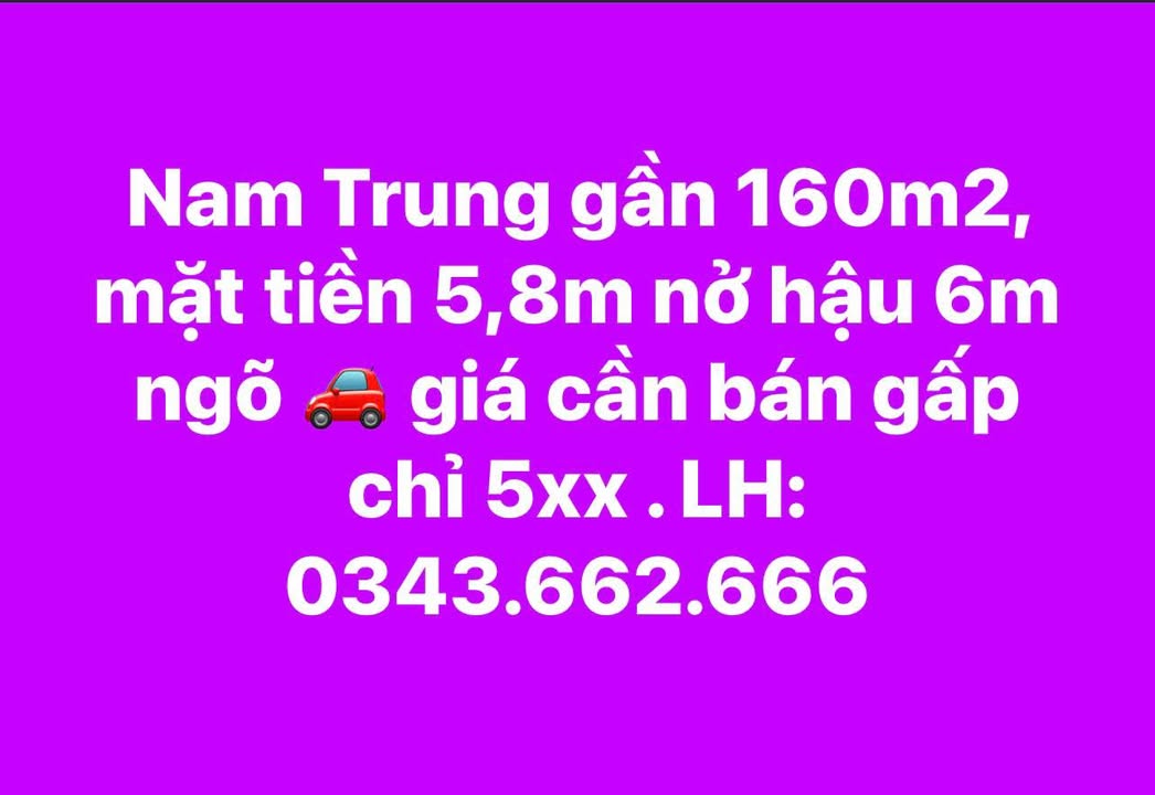 FrontHouse Xã Nam Trung 160m² giá chỉ 5xx triệu - Nhanh tay không bỏ lỡ!