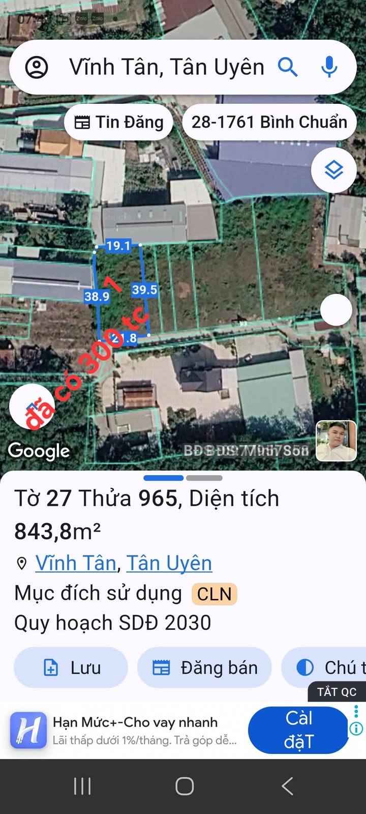 Đất nền Vĩnh Tân, Tân Uyên 4644m² giá thỏa thuận - Cơ hội đầu tư hấp dẫn!
