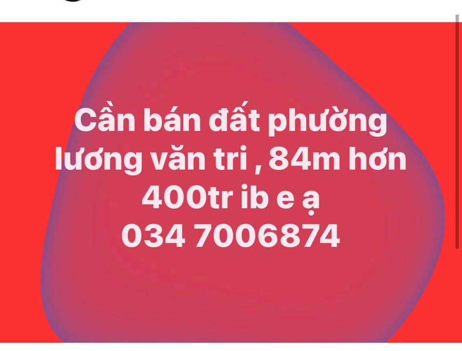 Đất nền phường Lương Văn Tri 84m² giá 490 triệu - Cơ hội đầu tư sinh lời!