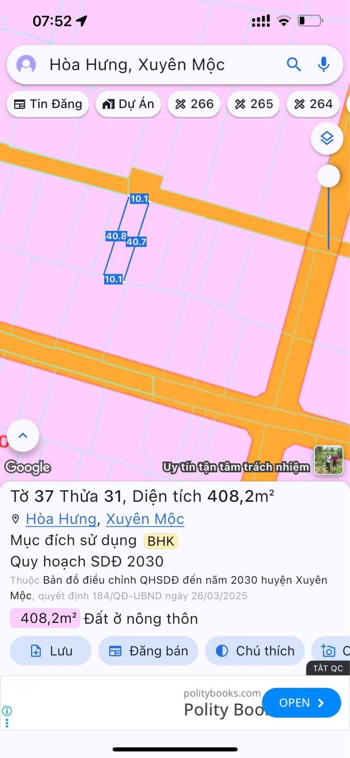 Đất nền Hòa Hội, Xuyên Mộc 410m² giá 1 tỷ - Vị trí đắc địa, giao thông thuận lợi!