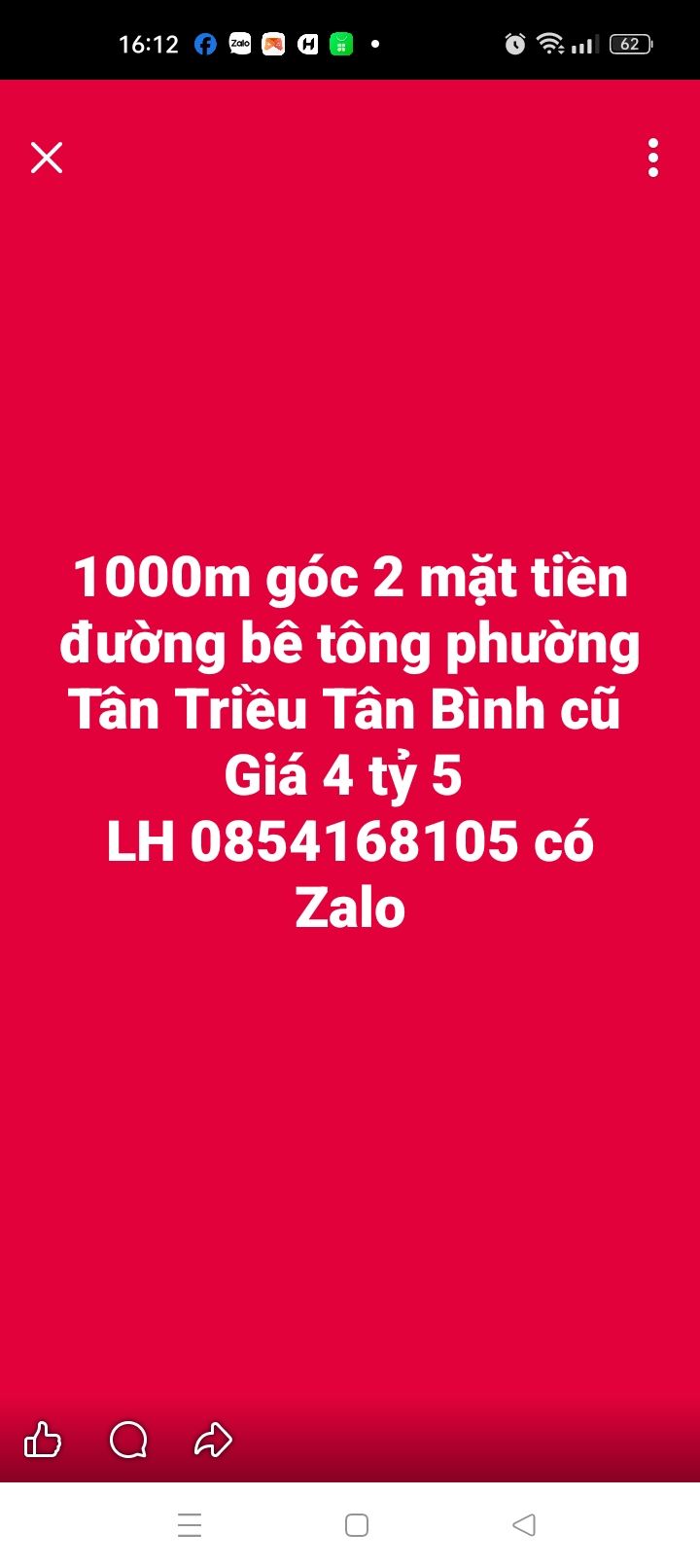 Đất nền 1000m² góc 2 mặt tiền đường bê tông tại Xã Thạnh Phú, Vĩnh Cửu - Giá chỉ 4.5 tỷ!