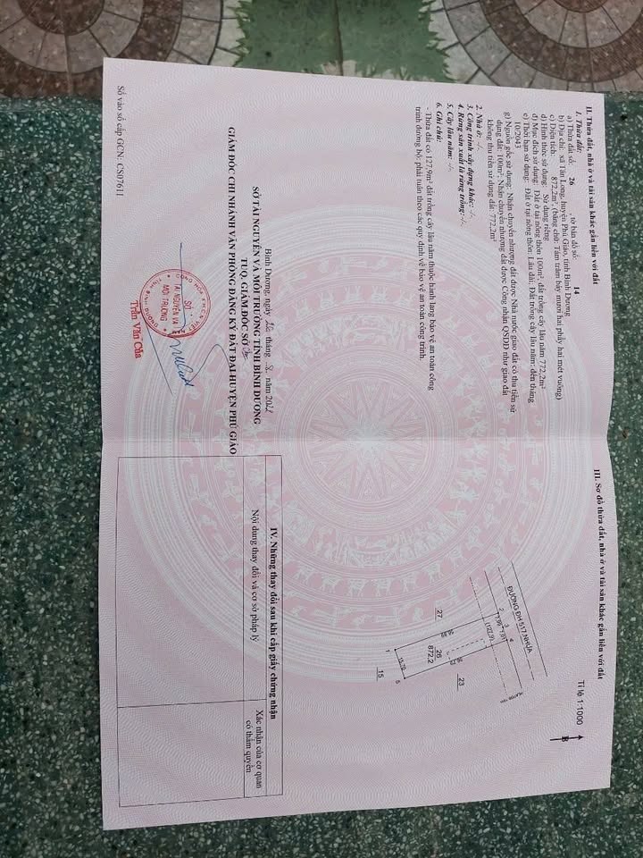 Đất thổ cư tại ĐH517, Tân Long, Phú Giáo 872m² - Giá tốt, đầu tư sinh lời!