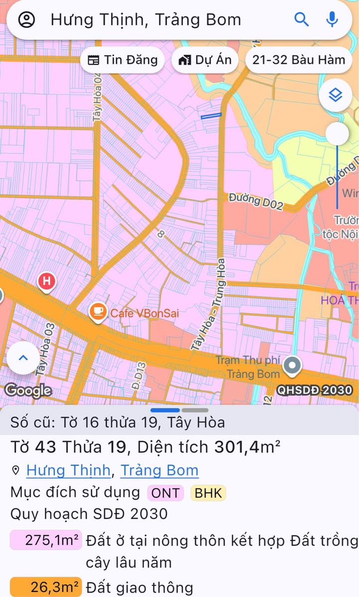 Bán FrontHouse mặt tiền đường Tây Hoà, xã Hưng Thịnh, 301m² - Gần QL1A chỉ 600m!