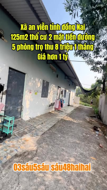 Nhà trọ cho thuê Xã An Viễn 125m² giá 1.6 tỷ - Đầu tư sinh lời ngay!