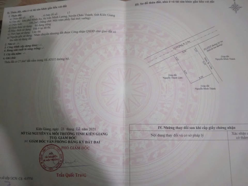 Đất nền thổ cư Thị trấn Minh Lương 92m² giá 750 triệu - Lô góc đắc địa!