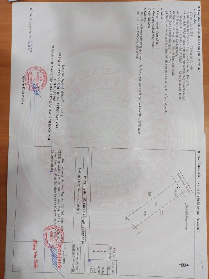 Đất nền đẹp tại Thiện Tân, Vĩnh Cửu 505m² giá 1.35 tỷ - Sổ đỏ chính chủ!