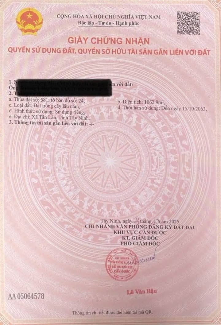 Đất vườn 1000m² xã Tân Lân, huyện Cần Đước giá chỉ 1.35 tỷ - Cơ hội đầu tư tuyệt vời!