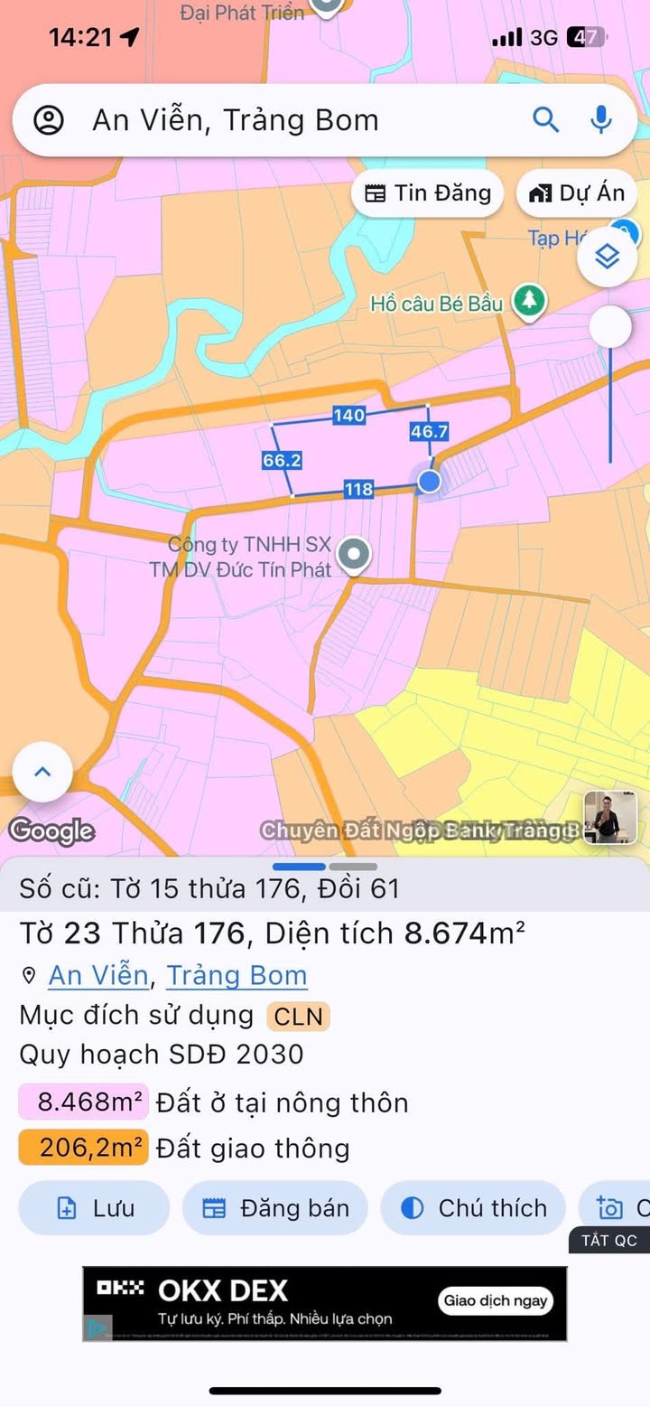 Đất nền 8.674m² tại xã Đồi 61, Trảng Bom, Đồng Nai - Giá tốt, sổ hồng chính chủ!