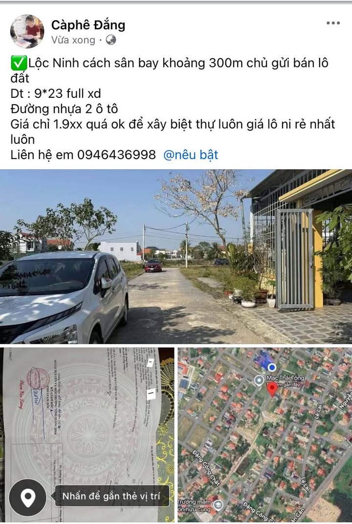 Đất nền Lộc Ninh, Đồng Hới 207m² giá 1.9 tỷ - Cơ hội đầu tư tuyệt vời!