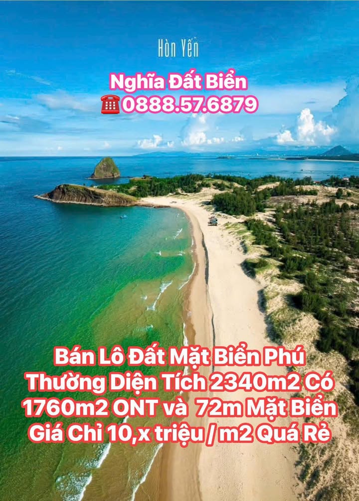 Đất mặt biển Phú Thường, Tuy An, Phú Yên 2340m² - Cơ hội đầu tư lý tưởng!