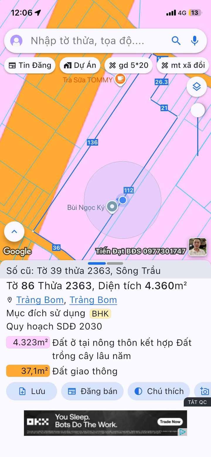 Đất nền 90m² ấp 4 Sông Trầu giá chỉ 300 triệu - Sổ chung chính chủ