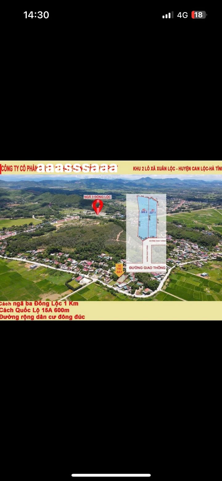 Đất đầu tư sinh lời cao tại Thị trấn Đồng Lộc - 250m² giá chỉ 300-500 triệu!