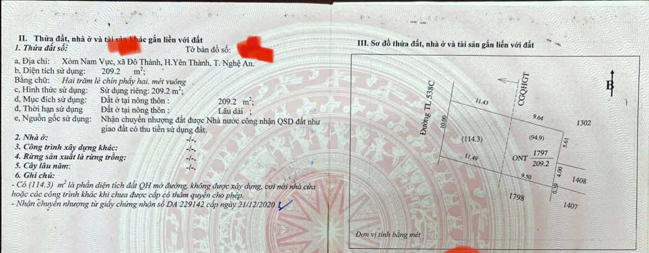 Đất nền Yên Thành 210m² giá thỏa thuận - Cơ hội đầu tư tuyệt vời!