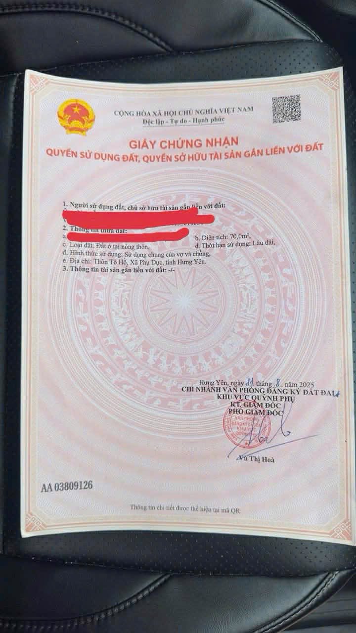 Lô đất 70m² tại đường Tô Hồ, Thái Bình - Chính chủ bán gấp 2 tỷ!