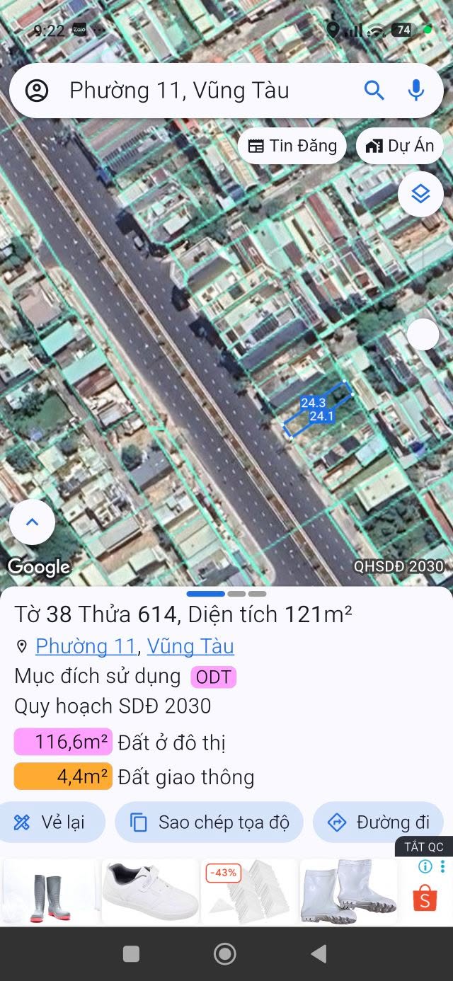 Đất mặt tiền đường Hàng Điều, Vũng Tàu 120m² giá 9.96 tỷ - Kinh doanh thuận lợi!