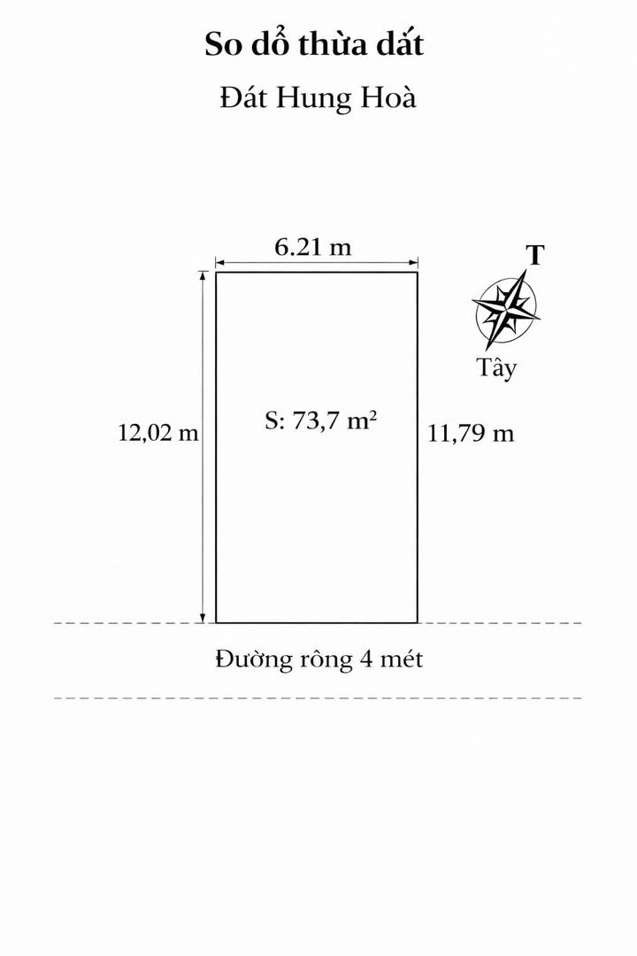 Đất nền Hưng Hòa, Thành phố Vinh 73.7m² giá chỉ 1 tỷ - Đầu tư sinh lời cao!