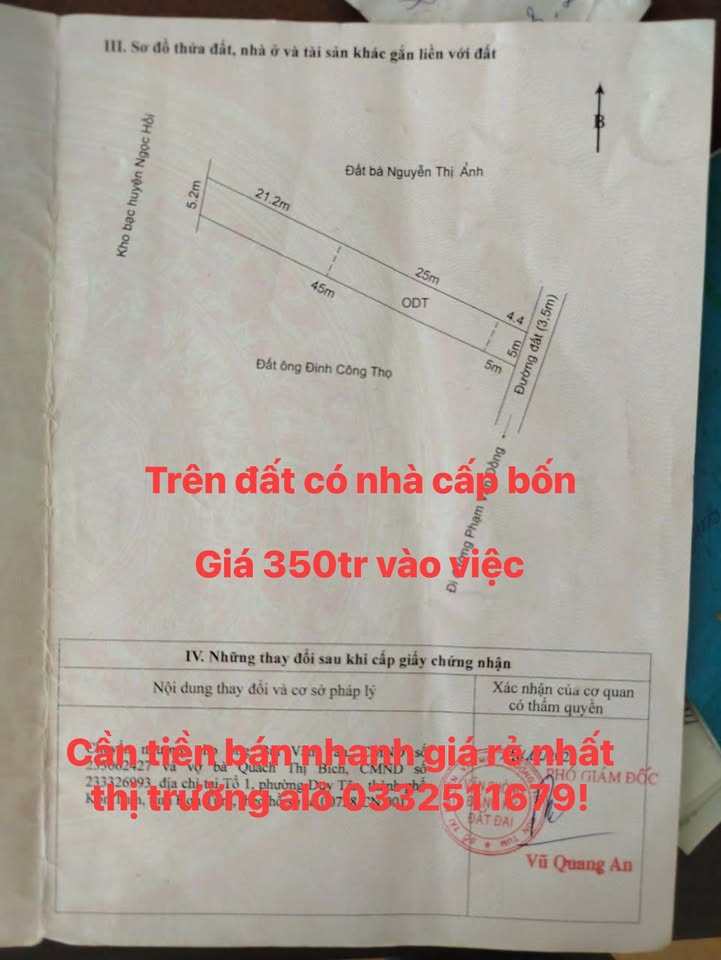 Đất thổ cư thôn 6, xã Đắk Ang, huyện Ngọc Hồi 120m² - Giá tốt cho Tết!