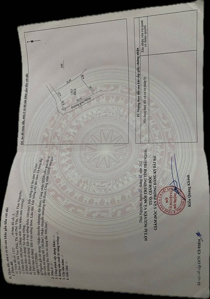 Lô đất 2 mặt tiền Vạn Phái - Phổ Yên, 600m² - Cơ hội đầu tư sinh lời!