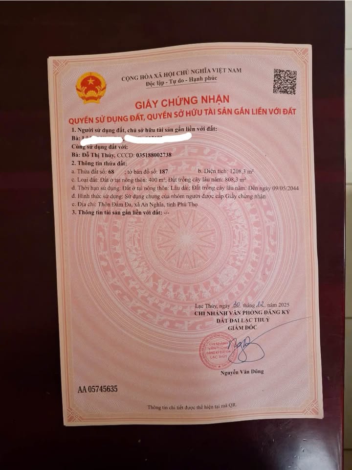 Đất nền Lạc Thủy Hòa Bình 1200m² - Sổ đỏ chính chủ, giá thỏa thuận hấp dẫn!