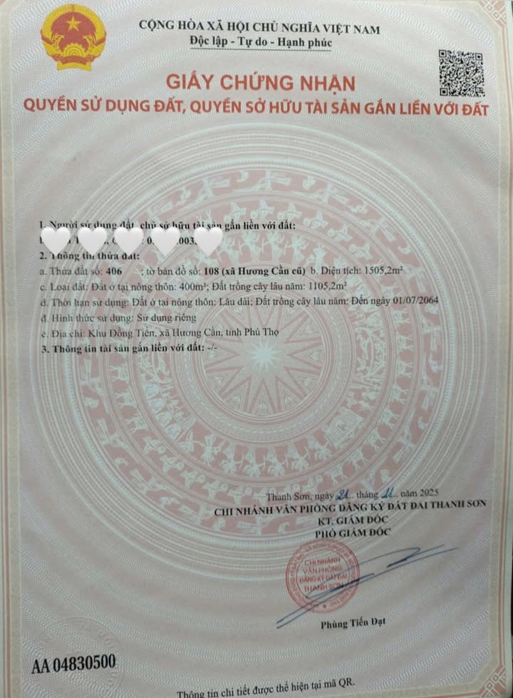 Đất nền Hương Nhượng, Lạc Sơn, 1794m² - Sổ đỏ chính chủ, giá thỏa thuận!