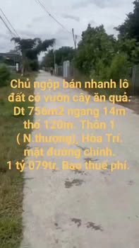 Đất thổ cư Ninh Hòa 756m² giá 1.079 tỷ - Cơ hội đầu tư tuyệt vời!