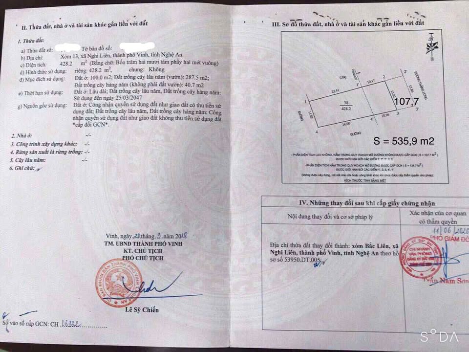 Đất Xóm 13 Nghi Liên 536m² giá 8.3 tỷ - Mặt tiền Quốc lộ 1A, đầu tư sinh lời!