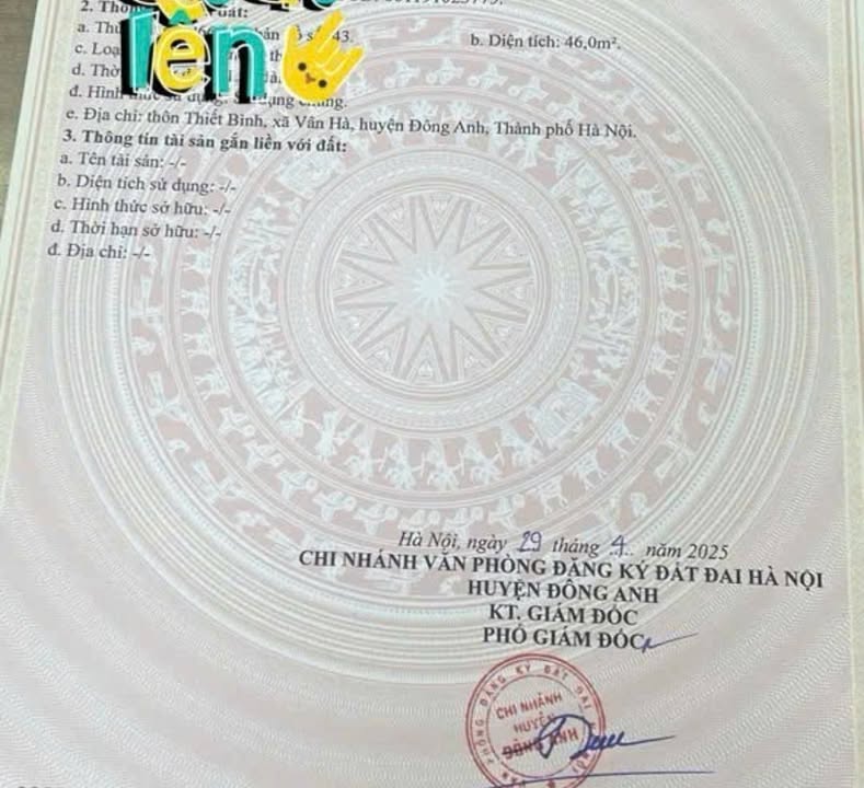 Lô đất Thiết Bình, Vân Hà, Đông Anh 46m² giá 3 tỷ - Bán gấp ngay!