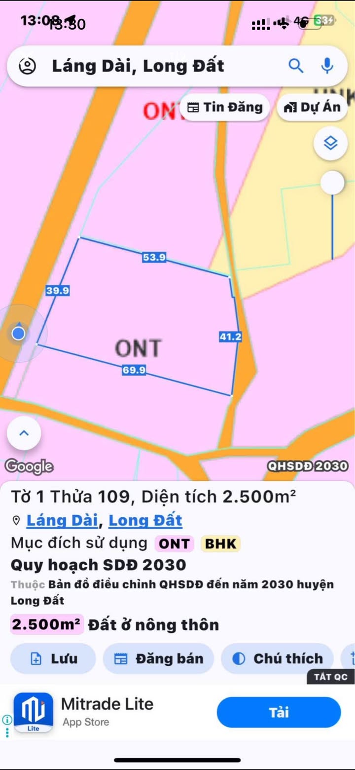 Đất nền 2500m² tại Láng Dài, Đất Đỏ - Cơ hội đầu tư hiếm có!