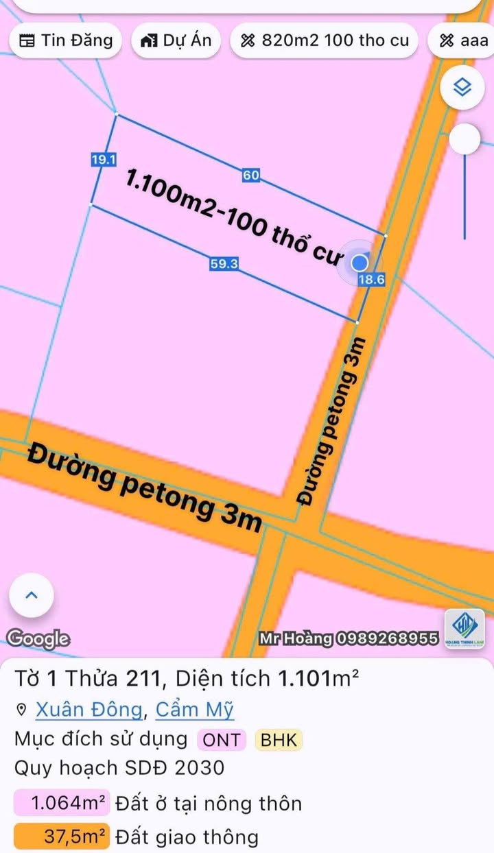 Đất nền Xã Xuân Đông 1.100m² giá 1,4 tỷ - Đón đầu sóng đầu tư!