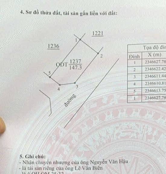 Đất nền lô góc Tứ Trưng, Vĩnh Tường 147m² - Cơ hội đầu tư tuyệt vời!