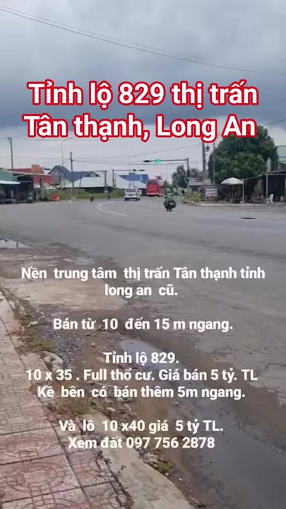 Đất mặt tiền Tỉnh lộ 829, Thị trấn Tân Thạnh, 400m² giá 4.9 tỷ - Vị trí đắc địa cho đầu tư!